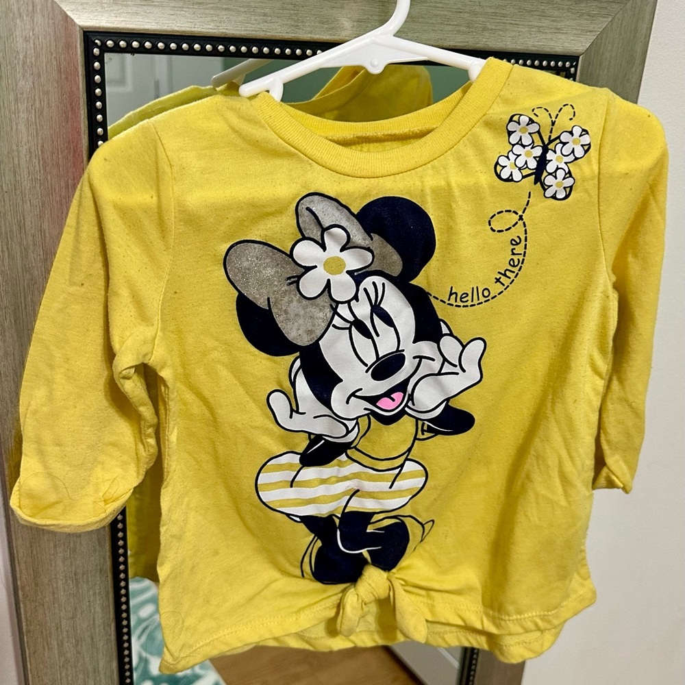 Disney Yellow Long Sleeve Minnie Mouse Tee